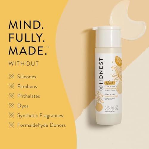 The Honest Company Silikonfreier Conditioner, Sanft und Tränenfrei, Hypoallergen, Baby Haarpflege mit Natürlichen Inhaltsstoffen, Citrus Vanilla Refresh, 296 ml