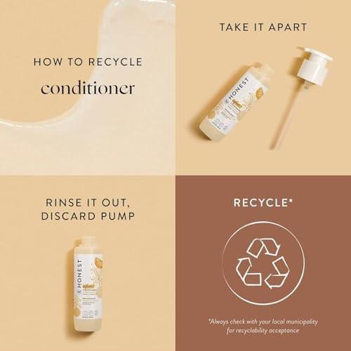 The Honest Company Silikonfreier Conditioner, Sanft und Tränenfrei, Hypoallergen, Baby Haarpflege mit Natürlichen Inhaltsstoffen, Citrus Vanilla Refresh, 296 ml