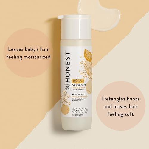The Honest Company Silikonfreier Conditioner, Sanft und Tränenfrei, Hypoallergen, Baby Haarpflege mit Natürlichen Inhaltsstoffen, Citrus Vanilla Refresh, 296 ml