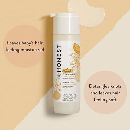 The Honest Company Silikonfreier Conditioner, Sanft und Tränenfrei, Hypoallergen, Baby Haarpflege mit Natürlichen Inhaltsstoffen, Citrus Vanilla Refresh, 296 ml