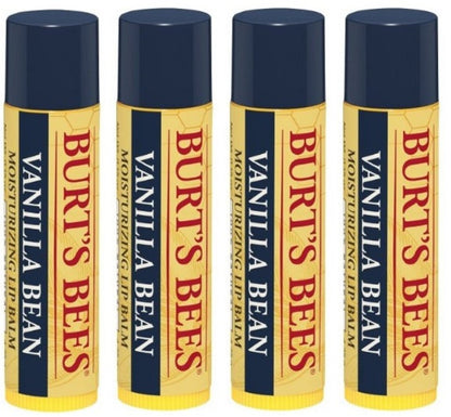 Burt’s Bees Lippenbalsam Vanille – 4er-Pack, 0,15 oz pro Stück – Natürliche Pflege für weiche Lippen