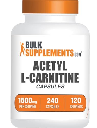 BulkSupplements.com Acetyl-L-Carnitin Kapseln - ALCAR HCl, Carnitin Supplement - ALCAR Kapseln, Acetyl-L-Carnitin 1500mg - Glutenfrei, 2 Kapseln pro Portion, 240 Kapseln