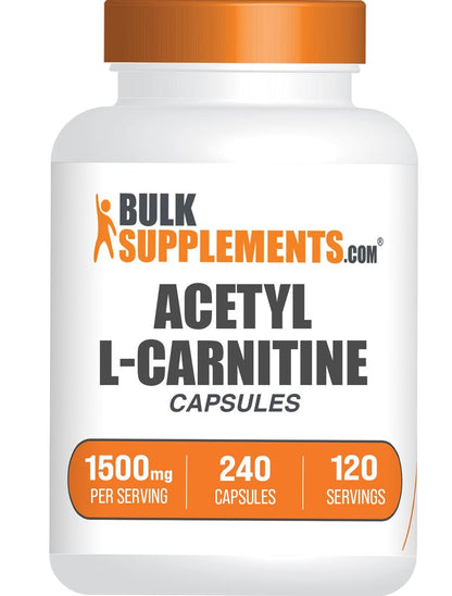 BulkSupplements.com Acetyl-L-Carnitin Kapseln - ALCAR HCl, Carnitin Supplement - ALCAR Kapseln, Acetyl-L-Carnitin 1500mg - Glutenfrei, 2 Kapseln pro Portion, 240 Kapseln
