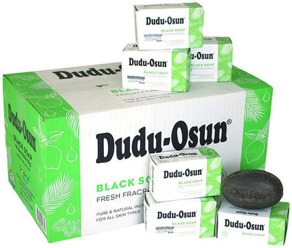 Dudu-Osun Afrikanische Schwarze Seife 150g (4,3 oz) – 24 Stück – Frischer Duft