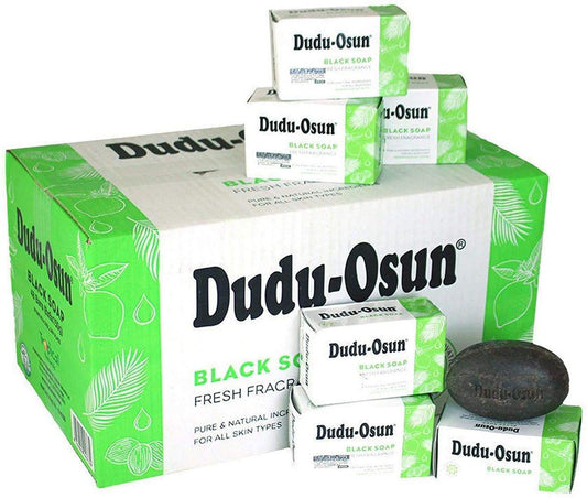 Dudu-Osun Afrikanische Schwarze Seife 150g (4,3 oz) – 24 Stück – Frischer Duft