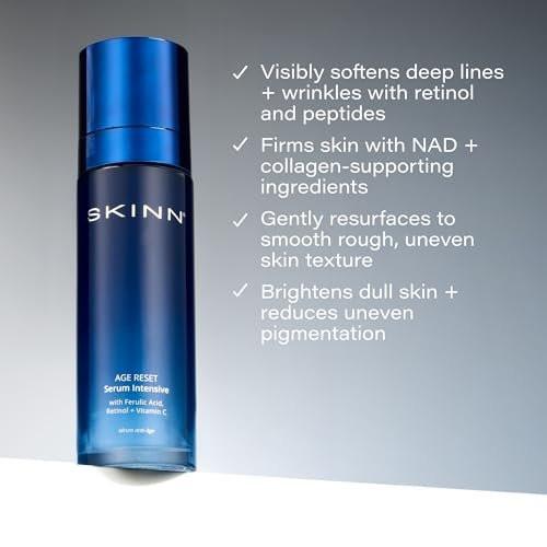 SKINN Deep Wrinkle Facial Serum – Anti-Falten Serum für das Gesicht mit Ferulasäure, Retinol & Vitamin C – Intensive Anti-Aging Pflege zur Reduzierung von Falten & feinen Linien