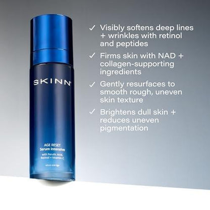 SKINN Deep Wrinkle Facial Serum – Anti-Falten Serum für das Gesicht mit Ferulasäure, Retinol & Vitamin C – Intensive Anti-Aging Pflege zur Reduzierung von Falten & feinen Linien