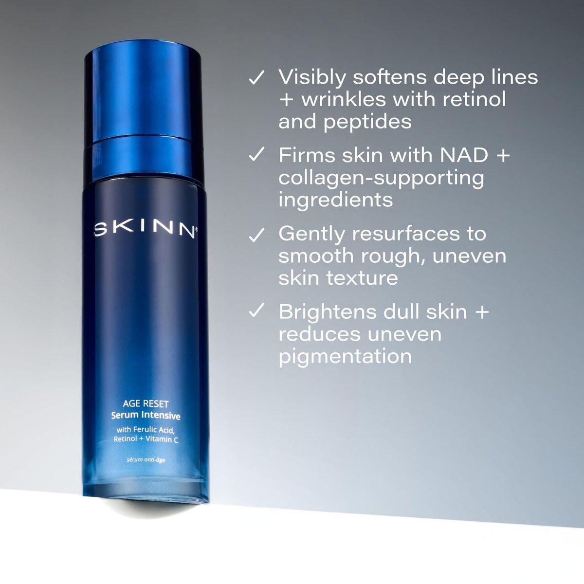 SKINN Deep Wrinkle Facial Serum – Anti-Falten Serum für das Gesicht mit Ferulasäure, Retinol & Vitamin C – Intensive Anti-Aging Pflege zur Reduzierung von Falten & feinen Linien