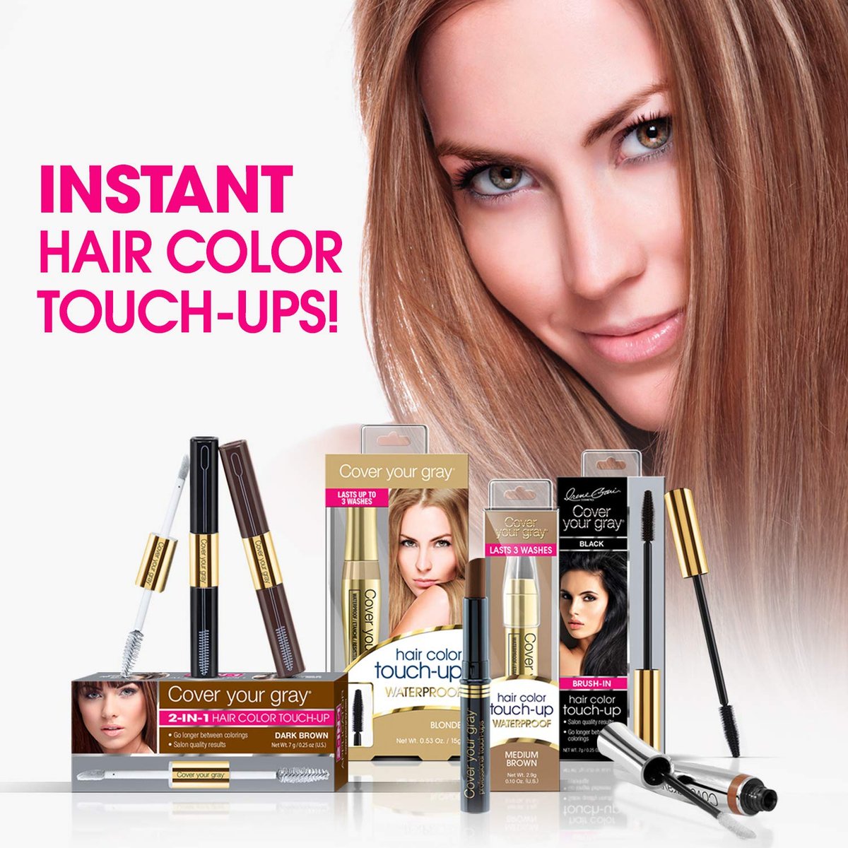Cover Your Gray Haar-Farb-Touch-Up-Stick - Dunkelbraun (2er-Pack)
