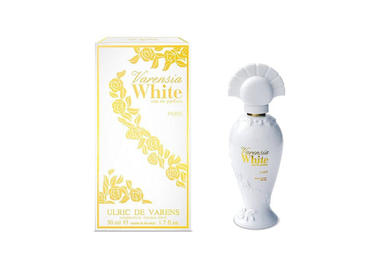 Ulric De Varens Varensia White Eau De Parfum für Damen – Cremiger, femininer, köstlicher Duft mit Noten von Pfirsich, Apfel und Vanille – Blumig und süß – 50 ml