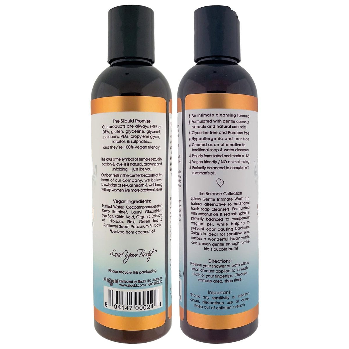 Sliquid Splash Sanfte Intimwaschlotion - Duftfrei 8,5 fl oz