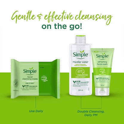 Simple Kind to Skin Reinigungstücher für das Gesicht, 25 Stück (Packung mit 6)