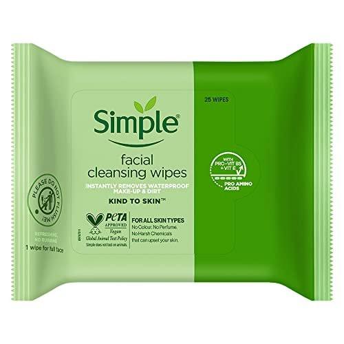 Simple Kind to Skin Reinigungstücher für das Gesicht, 25 Stück (Packung mit 6)
