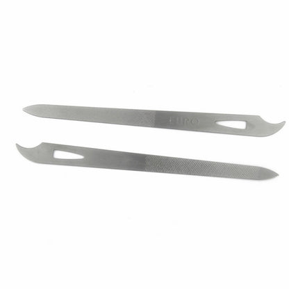 Yeshan Edelstahl Nagelfeile mit Dreifachschnitt und Nagelreiniger-Spitze, 14 cm, 2er-Pack
