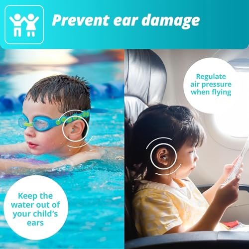 Alpine Pluggies Kids Gehörschutz für Kinder – Wiederverwendbare Ohrstöpsel für kleine Gehörgänge (Alter 5–12) – 25 dB Lärmschutz für Schule, Schwimmen, Reisen, Fliegen & Veranstaltungen – Hypoallergen