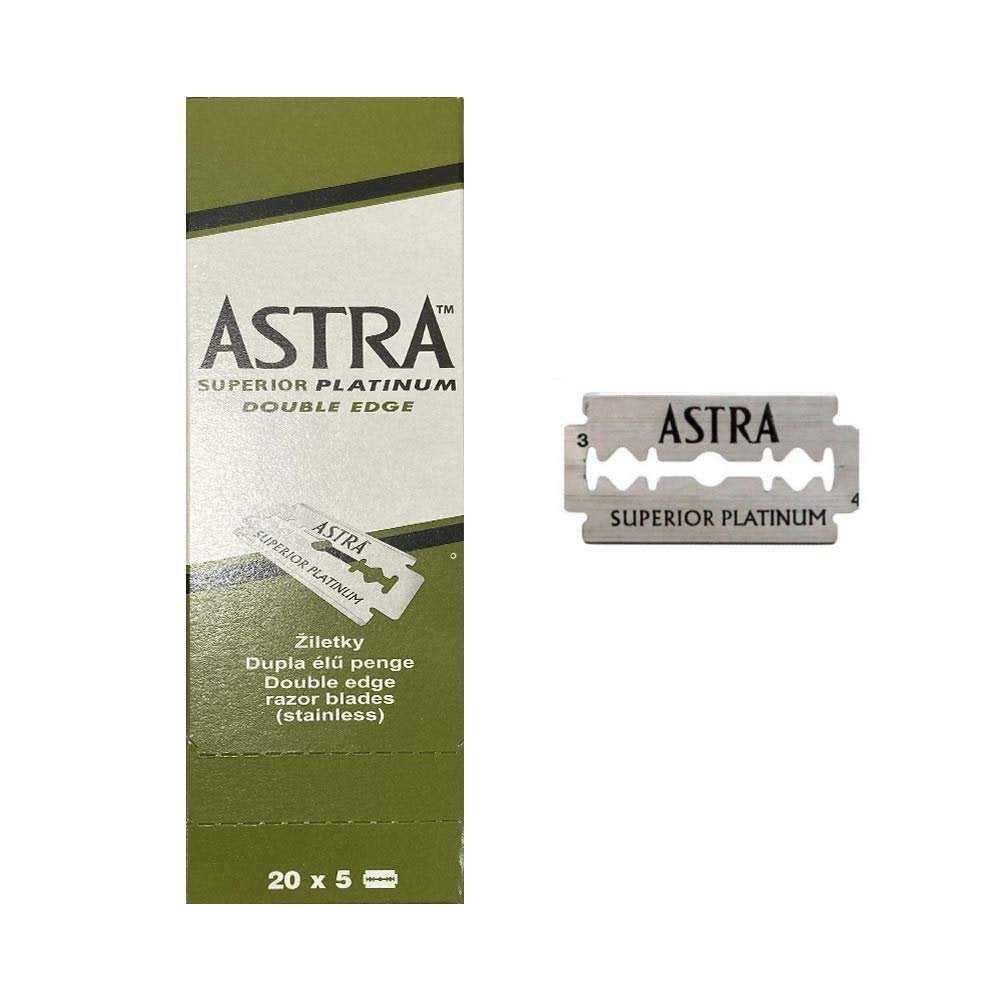 Astra Superior Platinum Doppelklingen-Rasierklingen 200 Stück – Friseurempfehlung für eine gründliche Nassrasur