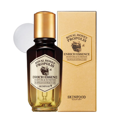 SKINFOOD Royal Honey Propolis Enrich Essence – 63% Schwarzbienenpropolis & 10% Gelée Royale Gesichtsserum – 50 ml
