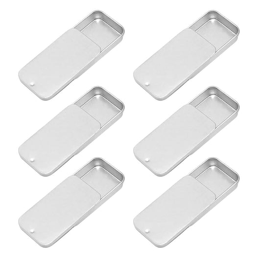 Leere Slide-Top-Dosen aus Metall für Lippenbalsam, Basteln, Aufbewahrung - 7 ml, 6er-Pack