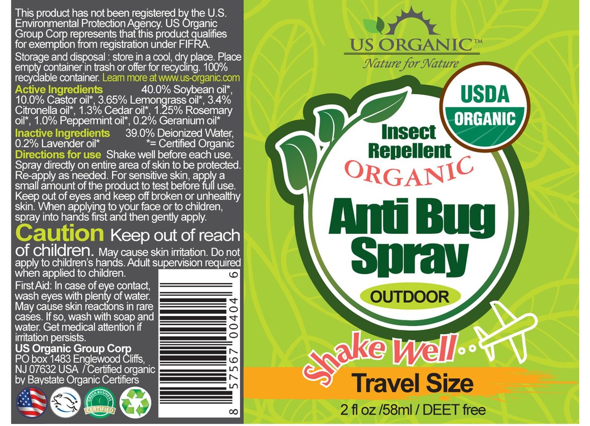 US Organic Mückenschutz Spray Outdoor Anti-Insekten Pumpspray, USDA zertifiziert, tierversuchsfrei, laborgeprüft, DEET-frei (2er Pack, je 60 ml)