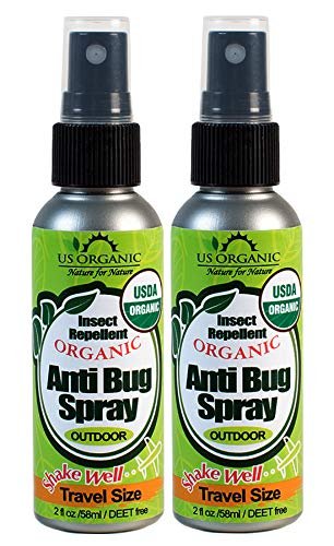 US Organic Mückenschutz Spray Outdoor Anti-Insekten Pumpspray, USDA zertifiziert, tierversuchsfrei, laborgeprüft, DEET-frei (2er Pack, je 60 ml)