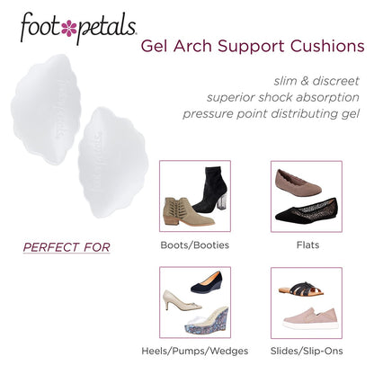 Foot Petals Fußgewölbe-Stützkissen, Arch Comfort – Reduziert Ermüdung, für Damen-Absätze, Pumps, Stiefel, Keile, Flats, Sandalen, Gel