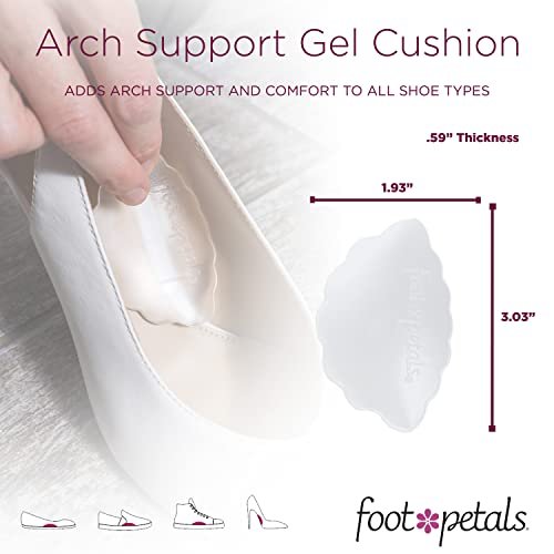 Foot Petals Fußgewölbe-Stützkissen, Arch Comfort – Reduziert Ermüdung, für Damen-Absätze, Pumps, Stiefel, Keile, Flats, Sandalen, Gel