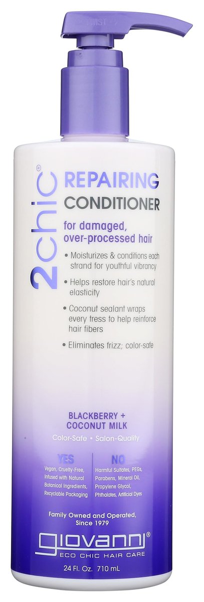 GIOVANNI 2Chic Reparierender Conditioner – Farbschonend mit Schwarzer Johannisbeere & Kokosöl, 710 ml