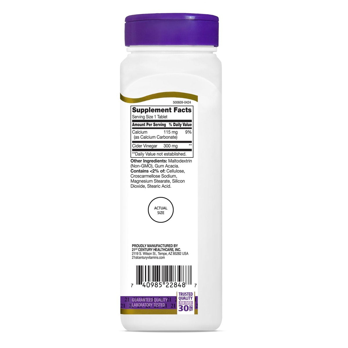 21st Century Apfelessig 300mg Tabletten, 250 Stück