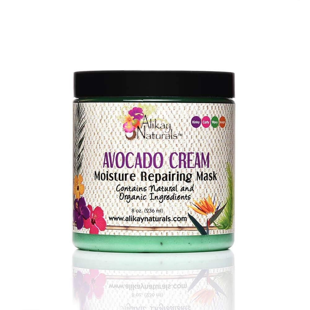 Alikay Naturals Avocado Moisture Cream Haarmaske – Intensive Feuchtigkeitspflege mit Beta-Carotin, Vitaminen B, C, E & gesunden Fetten (237 ml)