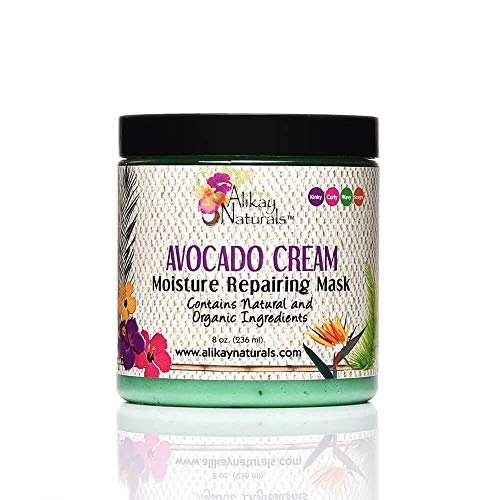 Alikay Naturals Avocado Moisture Cream Haarmaske – Intensive Feuchtigkeitspflege mit Beta-Carotin, Vitaminen B, C, E & gesunden Fetten (237 ml)