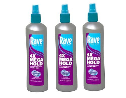 Rave 4X Mega Haarspray mit Clima Shield, unparfümiert, 11 oz (3er-Pack)