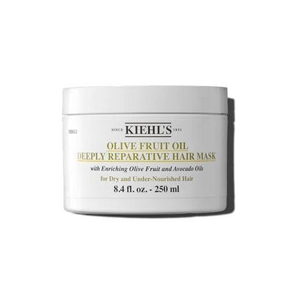 Kiehl's Olive Fruit Oil Tiefenreparative Haarmaske – Feuchtigkeitsspendende Haarbehandlung für trockenes & geschädigtes Haar, stellt Glanz wieder her, mit Avocadoöl & Zitronenöl – 250 ml