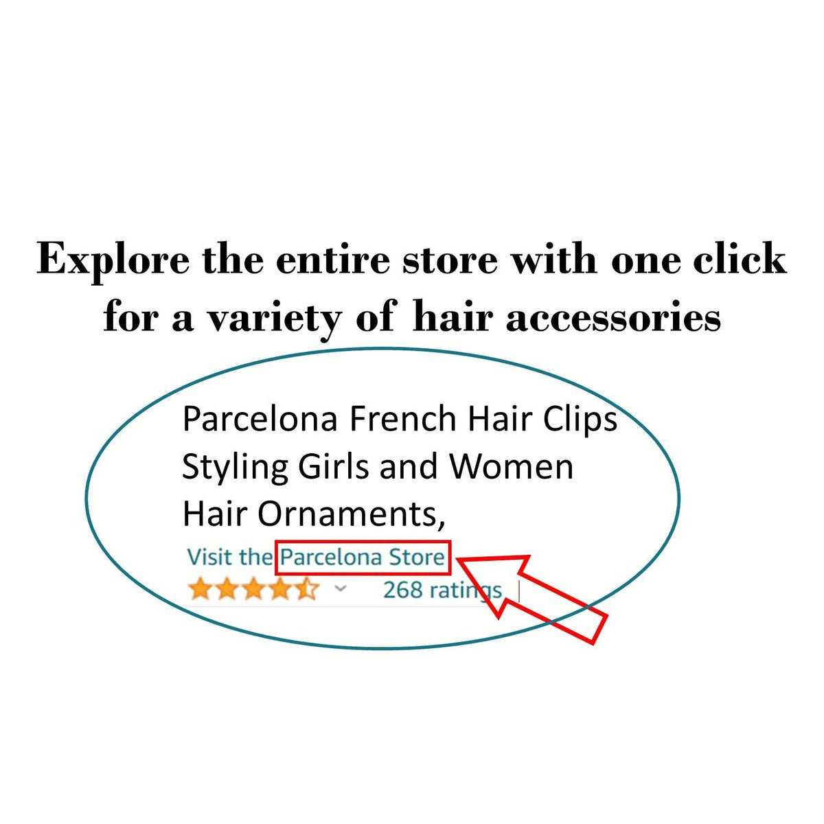 Parcelona French Crochet Haarspange 3 ¼ Zoll Schwarz Celluloid Non Slip Seitenrutsche Kiefer Yoga Haar Clips für feines Haar Damen Haaraccessoires Claw Clip für Mädchen, Made in France
