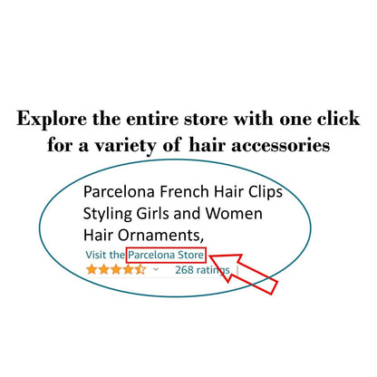 Parcelona French Crochet Haarspange 3 ¼ Zoll Schwarz Celluloid Non Slip Seitenrutsche Kiefer Yoga Haar Clips für feines Haar Damen Haaraccessoires Claw Clip für Mädchen, Made in France