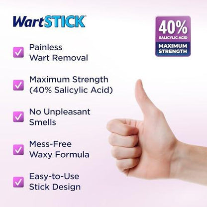 WartStick Maximum Strength Salicylsäure Fest-Stick gegen Warzen und Plantarwarzen, 0,2 Unzen