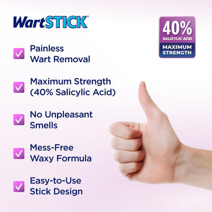 WartStick Maximum Strength Salicylsäure Fest-Stick gegen Warzen und Plantarwarzen, 0,2 Unzen