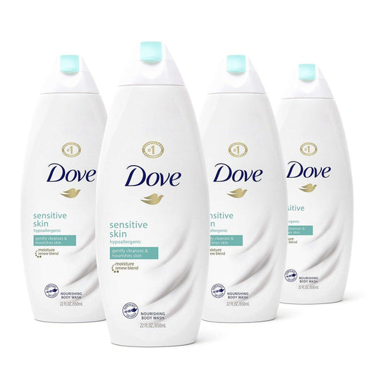 Dove Sulfatfreie und hypoallergene Körperwäsche für empfindliche Haut, 22 Fl Oz (4er-Pack)