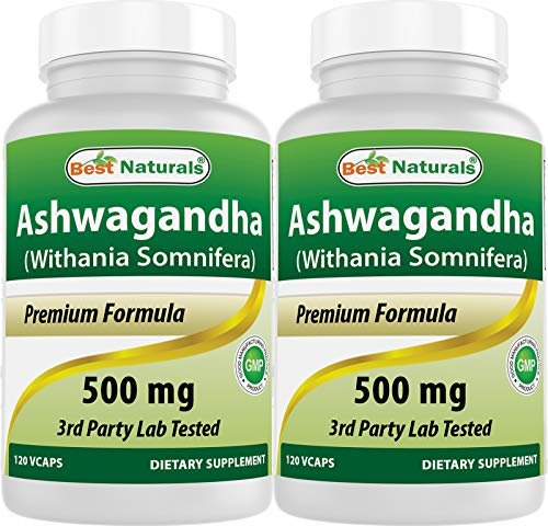 Best Naturals Ashwagandha Extrakt 500 mg, 120 Kapseln (2er-Pack)