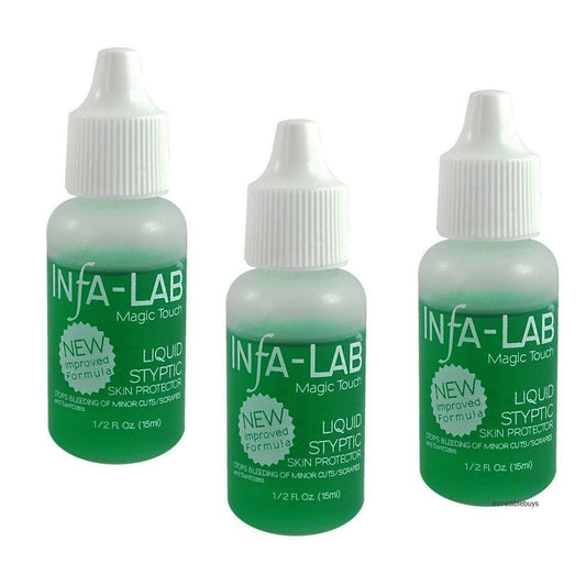 Infalab Magic Touch Liquid Styptic Skin Protector (3er-Pack) – Flüssiger Blutstillstift für kleine Schnitte und Rasurverletzungen