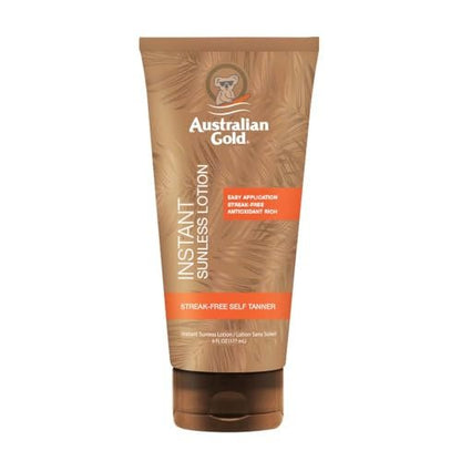 Australian Gold Instant Sunless Bräunungslotion, 177 ml | Reichhaltiger Bronzeton mit Fade Defy Technologie | Pflegt und strafft die Haut