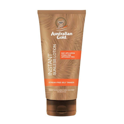 Australian Gold Instant Sunless Bräunungslotion, 177 ml | Reichhaltiger Bronzeton mit Fade Defy Technologie | Pflegt und strafft die Haut