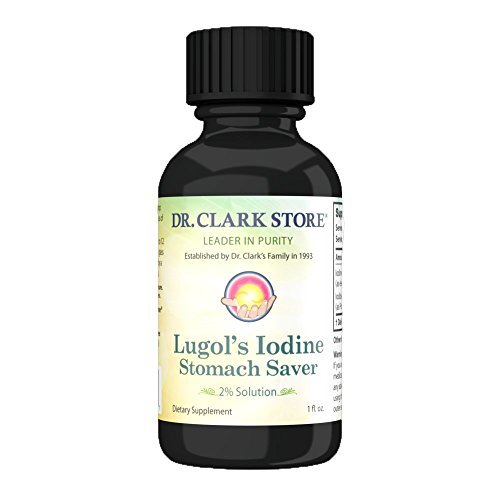 Stomach Saver von Dr. Clark Store – Lugol’s Iod 2% Granuliertes Iod – 30 ml mit Pipette und Reisekappe