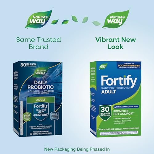 Nature's Way Fortify Daily Pre+Probiotic 30 Milliarden – Probiotikum für Immun- und Verdauungsunterstützung, 30 Kapseln