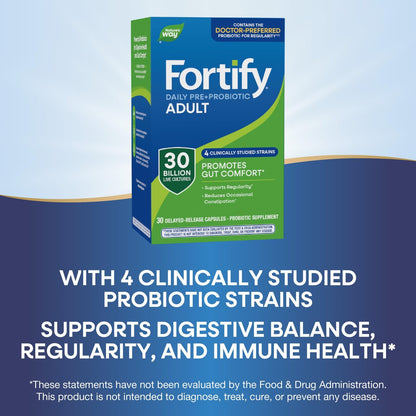 Nature's Way Fortify Daily Pre+Probiotic 30 Milliarden – Probiotikum für Immun- und Verdauungsunterstützung, 30 Kapseln