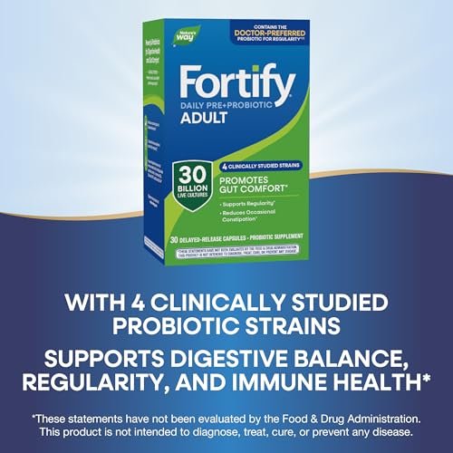 Nature's Way Fortify Daily Pre+Probiotic 30 Milliarden – Probiotikum für Immun- und Verdauungsunterstützung, 30 Kapseln