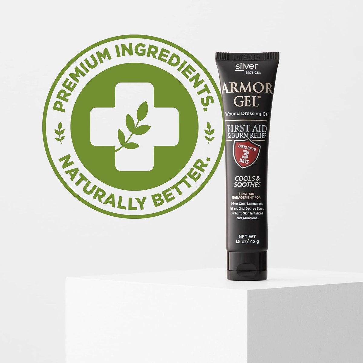 Silver Biotics Armor Gel Wundheilgel | Erste Hilfe + Verbrennungsgel mit 24 PPM Silber | 42 g