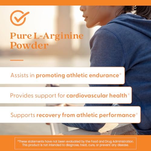 Doctor's Best Reines L-Arginin Pulver - L-Arginin Supplement für Männer & Frauen, unterstützt Stickoxidspiegel & Herzgesundheit, Durchblutung, Glutenfrei, Vegan, Nicht-GVO - 300 g