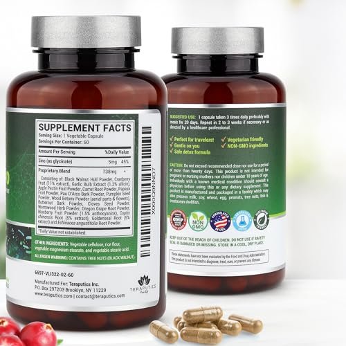 IntestinePro - Darmgesundheit Komplex mit Wermut, Schwarznuss, Nelke, Kürbiskern & 14 weiteren Inhaltsstoffen - 60 vegane Kapseln