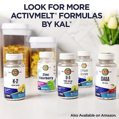 KAL L-Theanin 25 mg ActivMelt – Entspannung, Stressabbau, Stimmung & Fokus – leckerer natürlicher Ananasgeschmack mit Stevia – vegetarisch – 120 Portionen, 120 Mikro-Tabletten zum sofortigen Auflösen