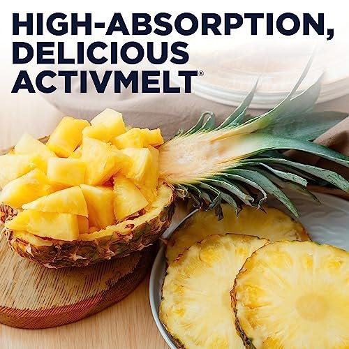 KAL L-Theanin 25 mg ActivMelt – Entspannung, Stressabbau, Stimmung & Fokus – leckerer natürlicher Ananasgeschmack mit Stevia – vegetarisch – 120 Portionen, 120 Mikro-Tabletten zum sofortigen Auflösen